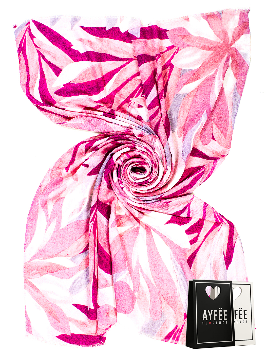 STOLA STAMPA GEOMETRICAL FLOWER, CM 90*180, 100% VISCOSE , MADE IN PRC